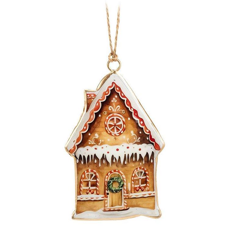 Gingerbread House Metal Ornament