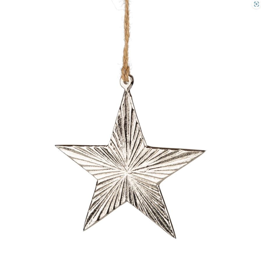 Metal Silver Star Ornament