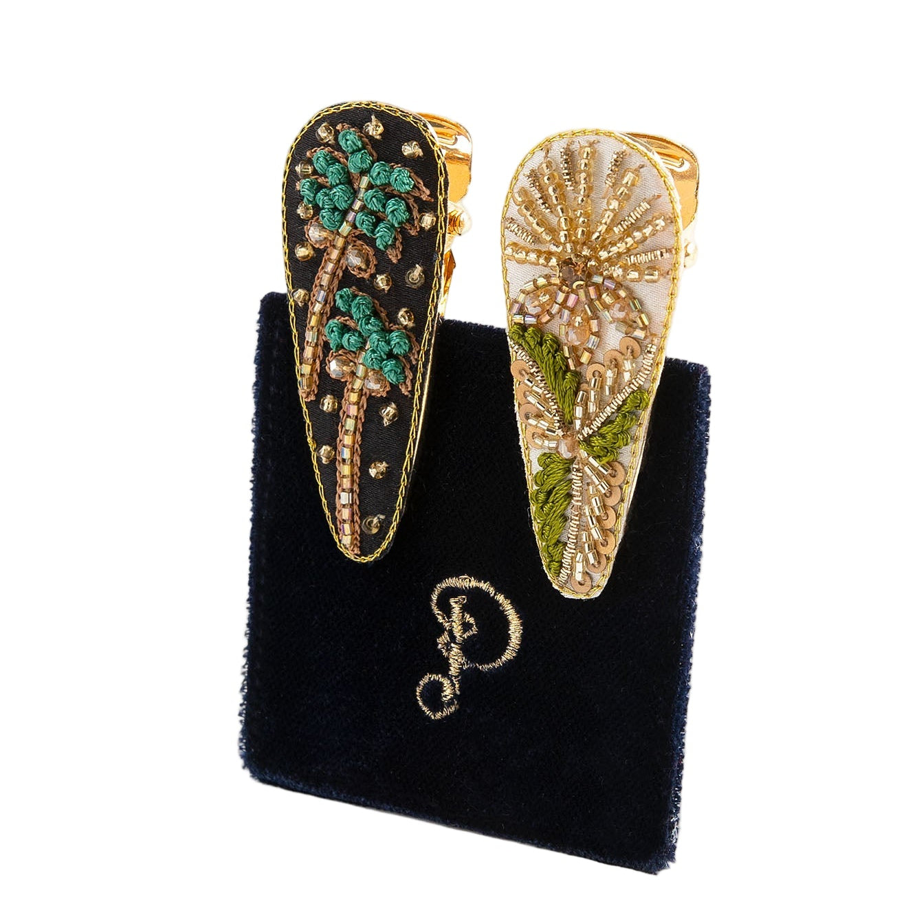 Embroidered Hair Clips