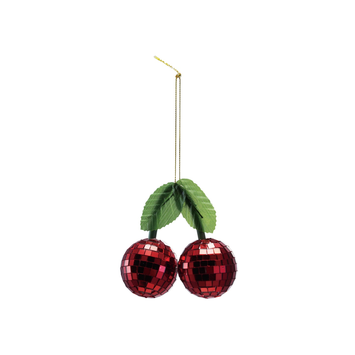 Mirrored Glass Cherry Ornament