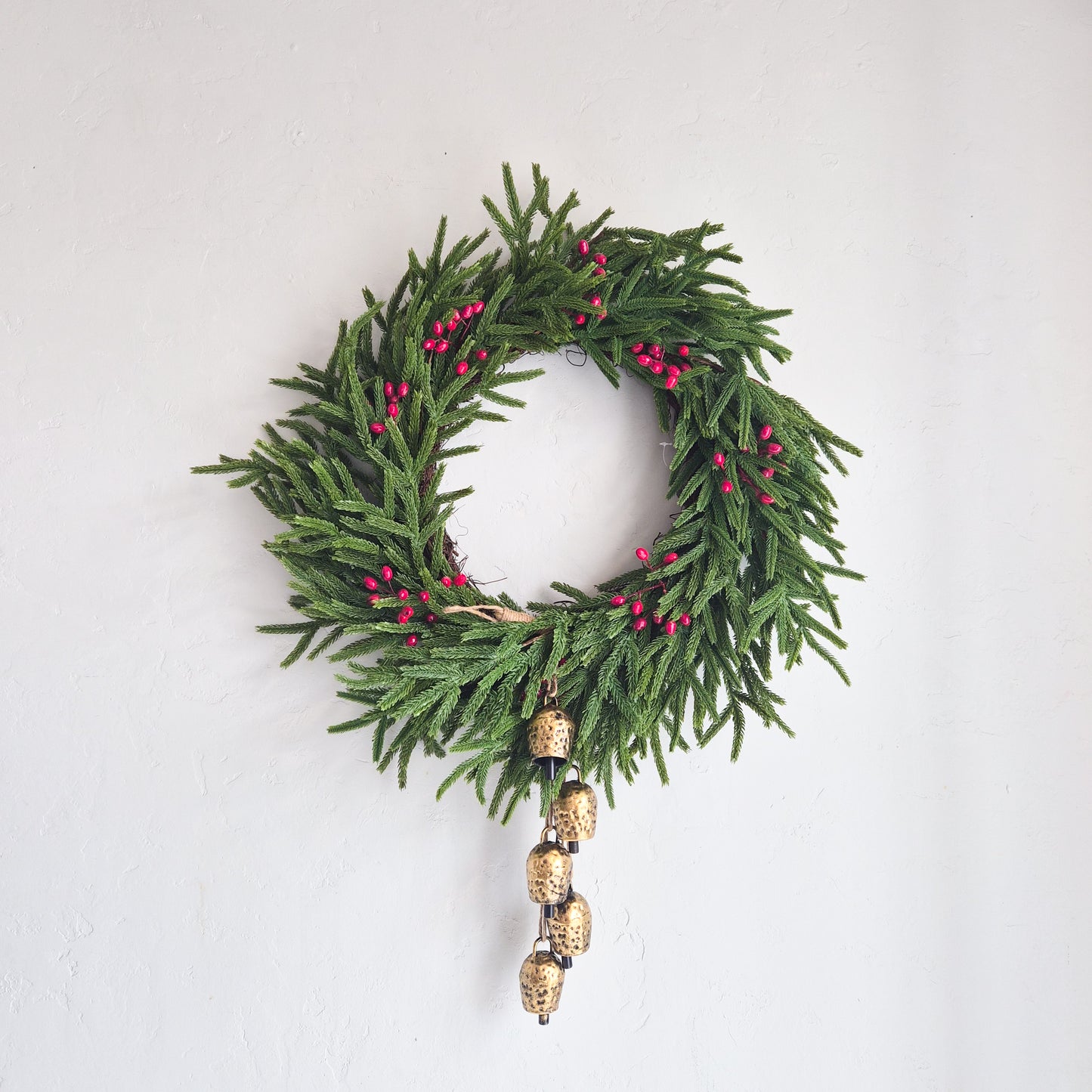 28" Red Berry Norfolk Pine Wreath