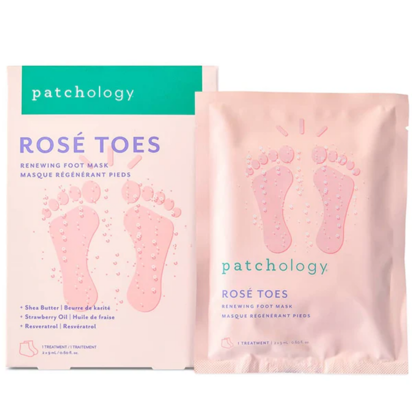 Patchology Rosé Renewing Foot Mask
