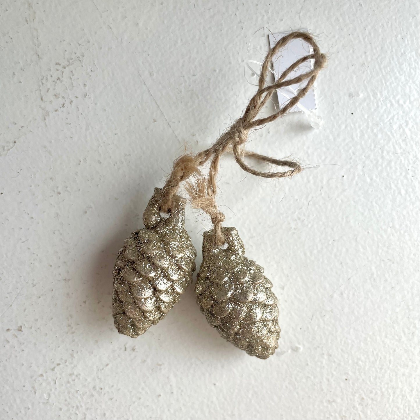 Glitter Pinecone & Acorn Ornaments - Set of 2