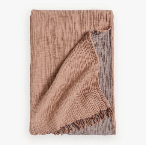 Pokoloko Crinkle Throw - Sand/Apricot