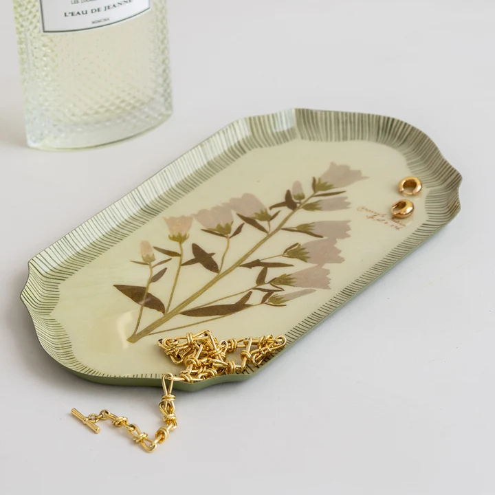 Enamel Shaped Edge Tray - Campanula Bellflower
