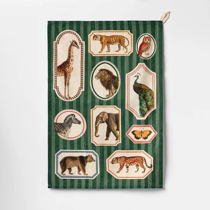 Organic Cotton Tea Towel - Animal Kingdom
