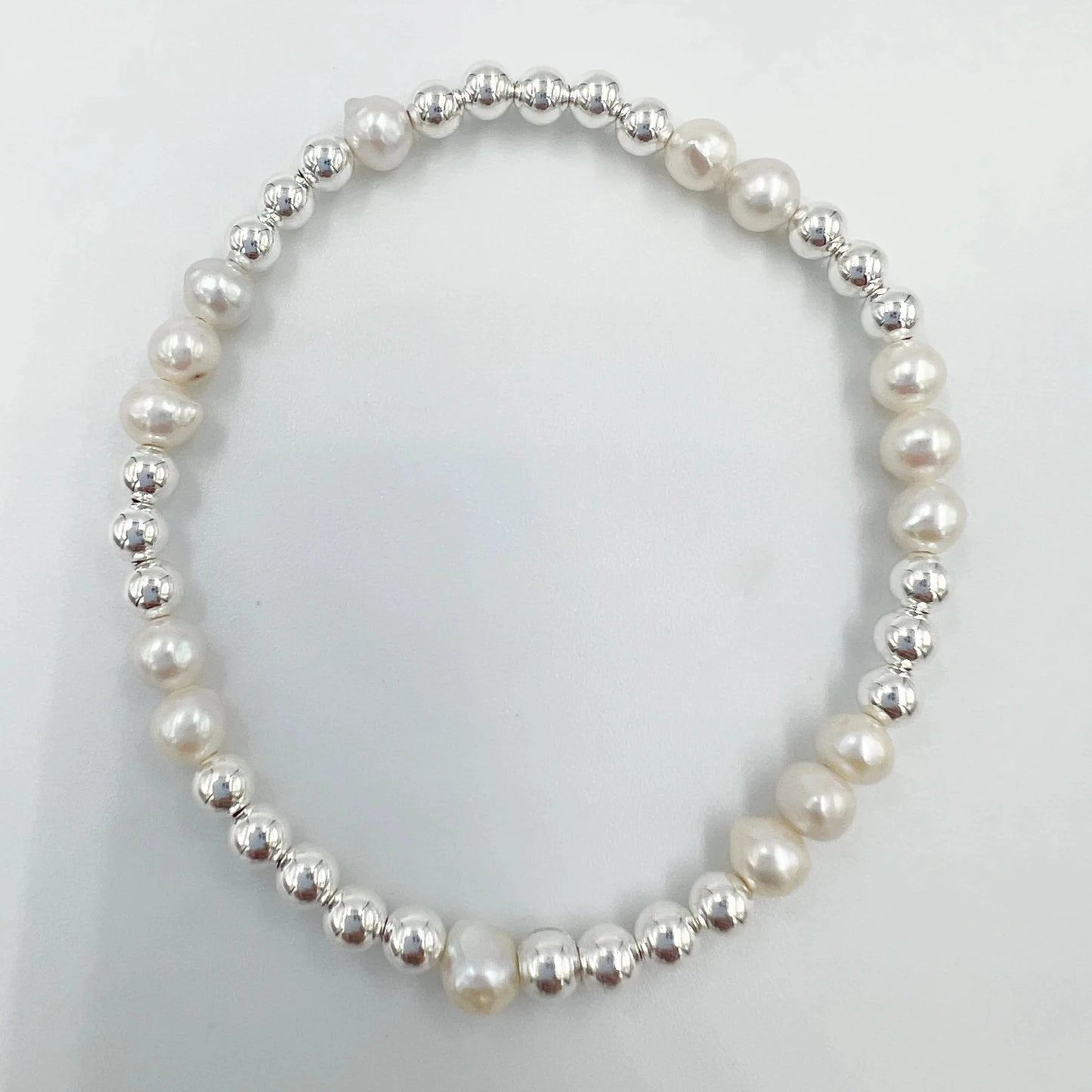 Silver Freshwater Pearl Bracelet