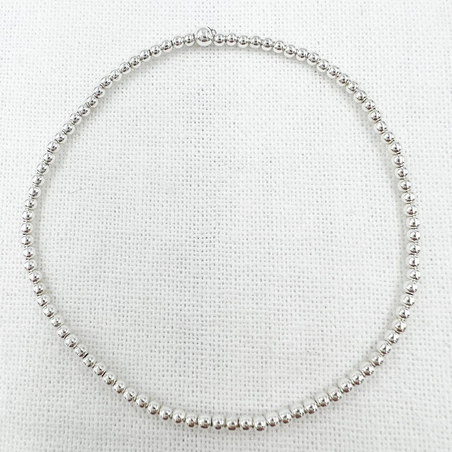 Silver Leave On Bracelet - 2mm