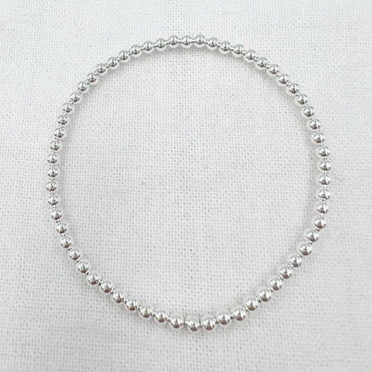 Silver Leave On Bracelet - 3mm