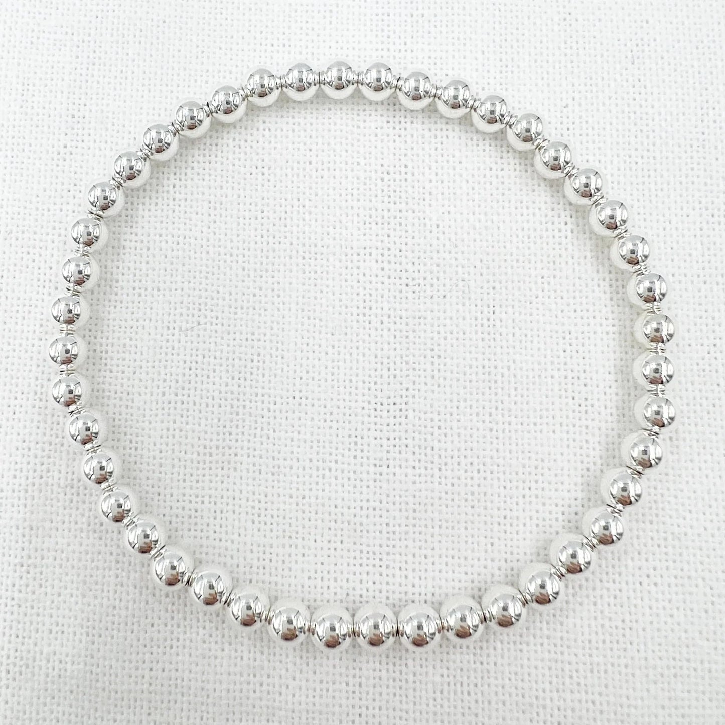 Silver Leave On Bracelet - 4mm