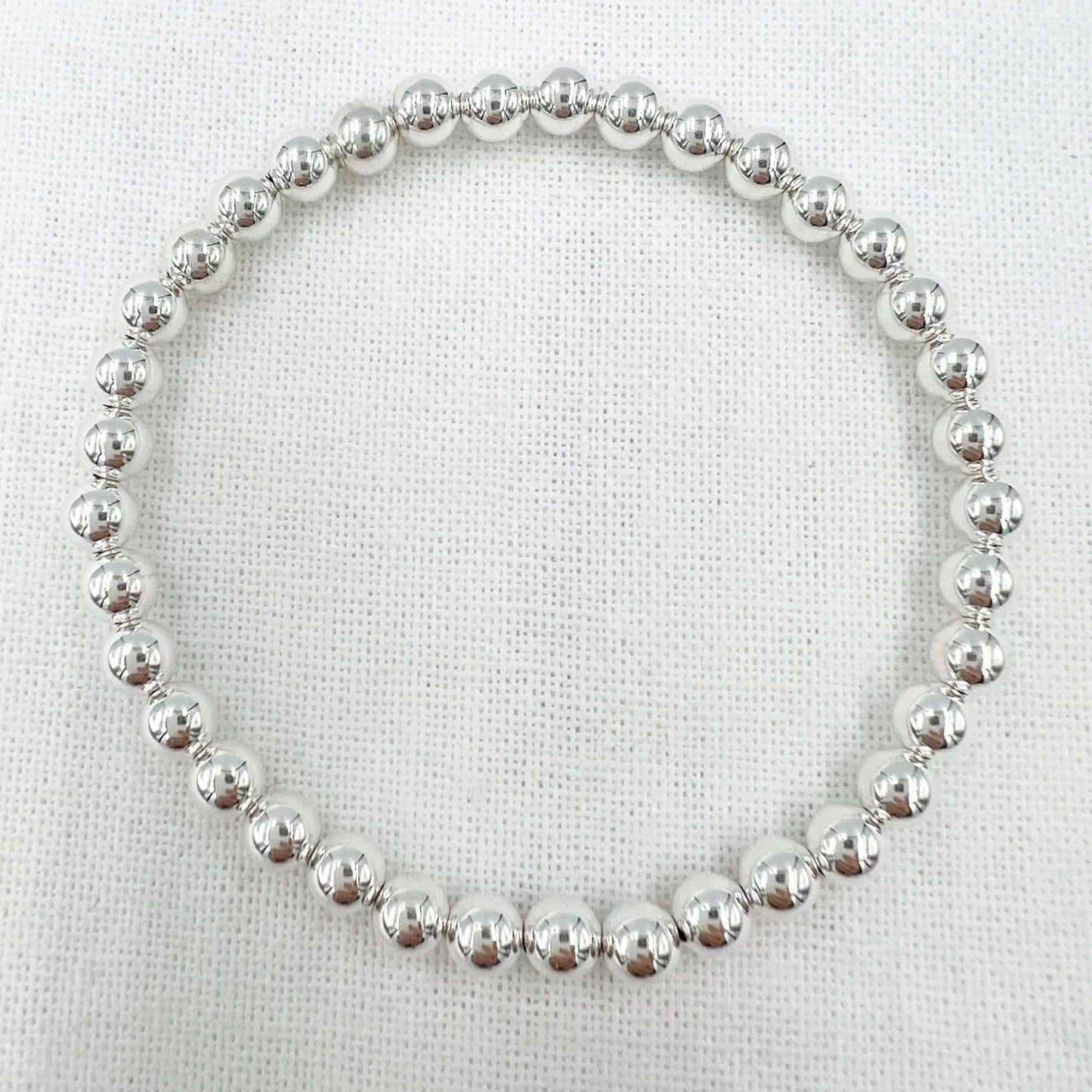 Silver Leave On Bracelet - 6mm