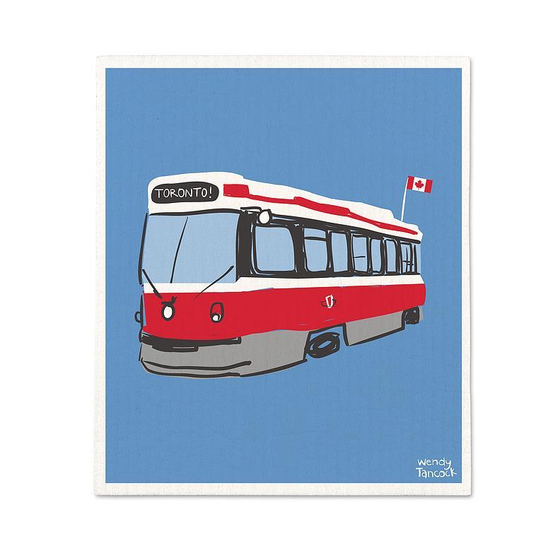 Toronto Streetcar Swedish Dish Cloth