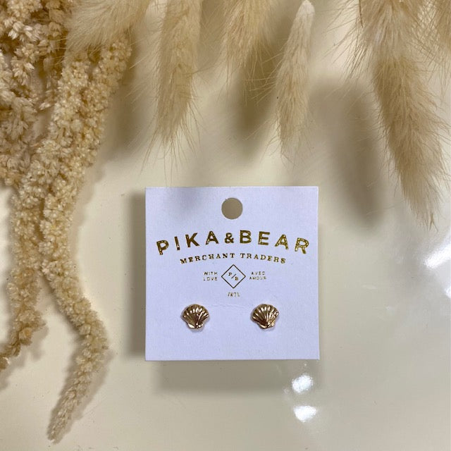 Pika & Bear Gold Stud Earrings