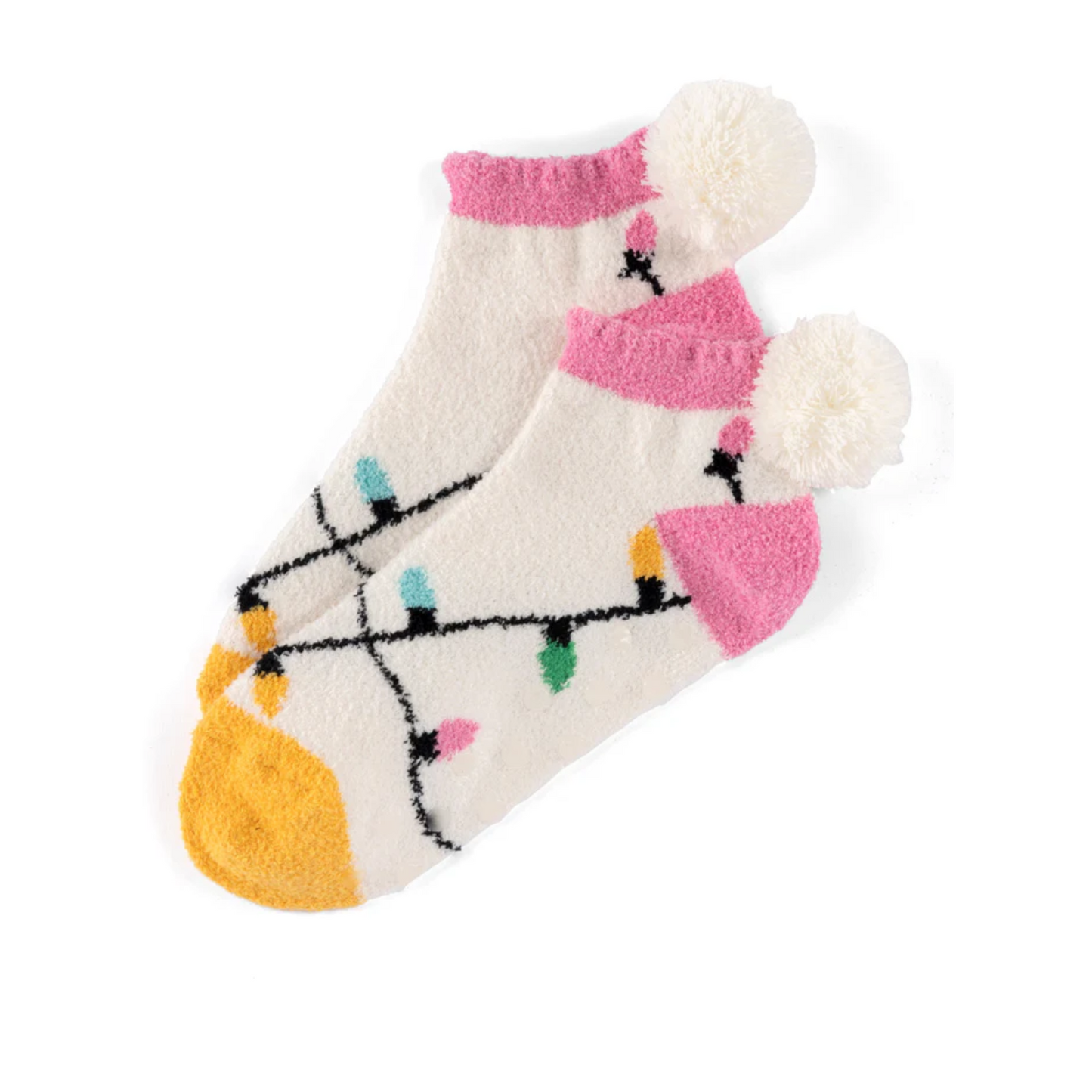 Christmas Lights Pom-Pom Socks