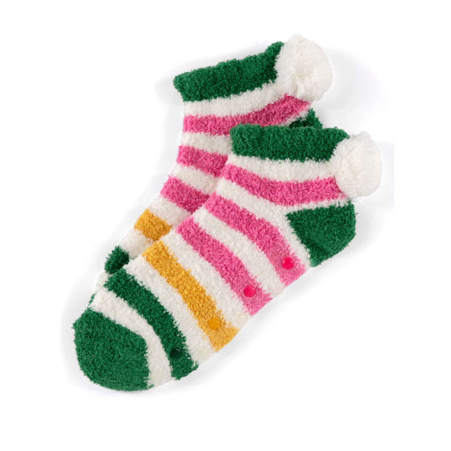 Striped Pom-Pom Socks