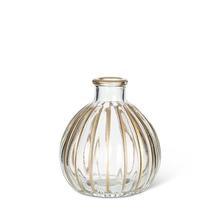 Small Ribbed Bud Vase Gold