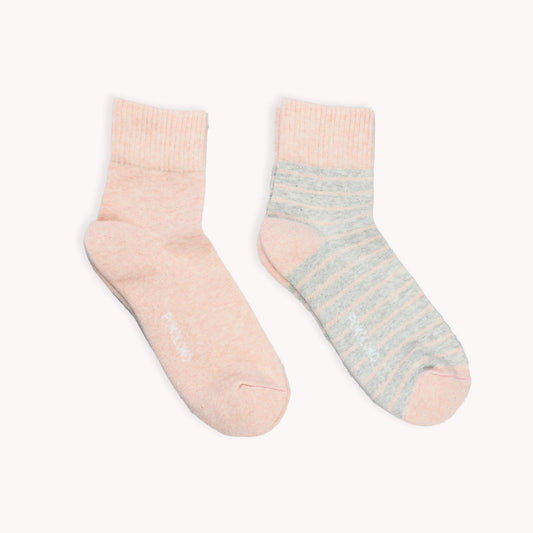 Pima Cotton Striped Solid Socks - 2 Pack