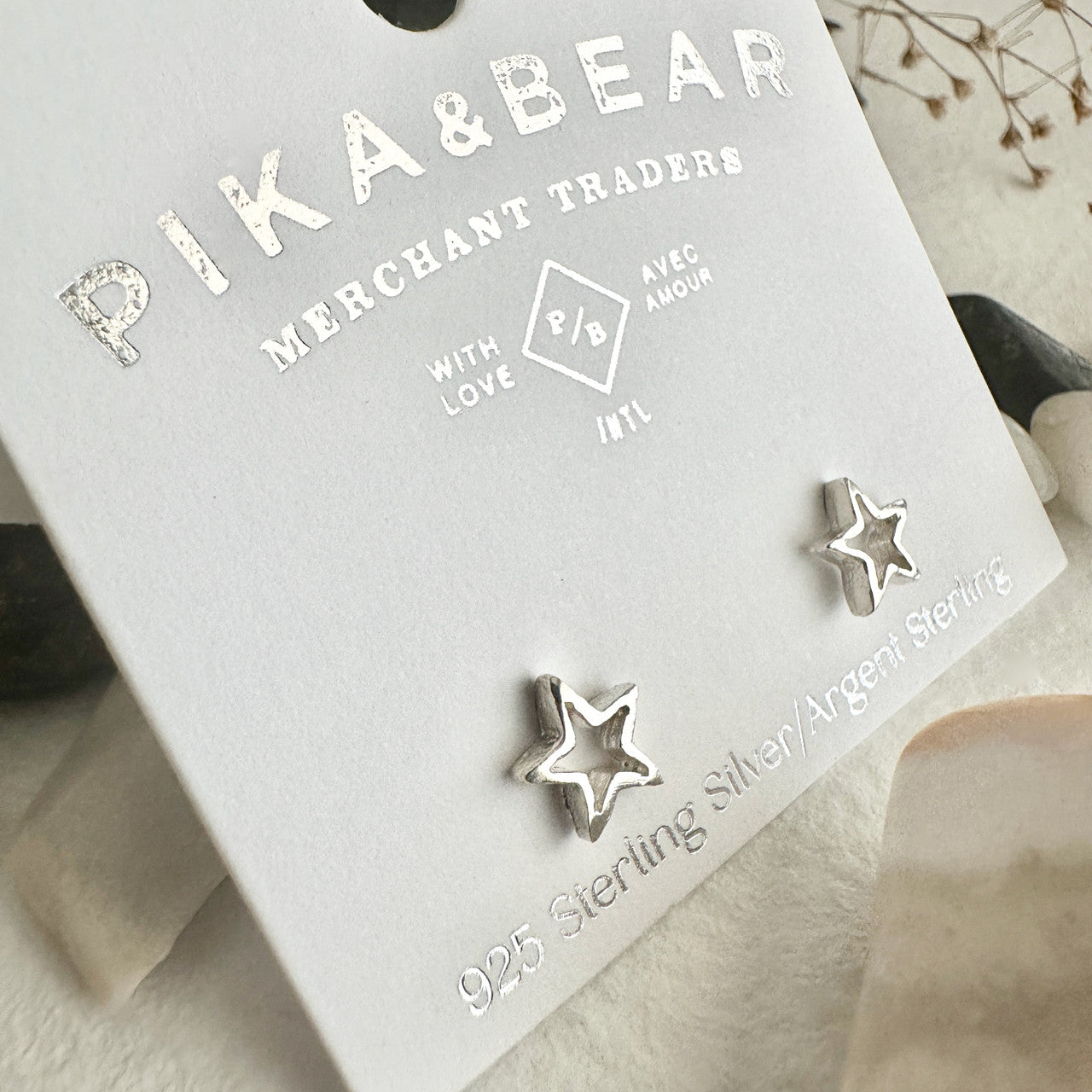 Pika & Bear Tiny Sterling Silver Stud Earrings