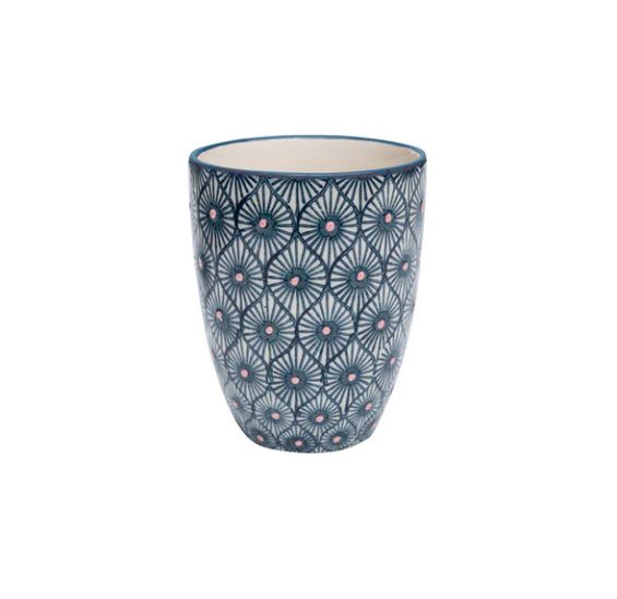 Hand-stamped Stoneware Cups