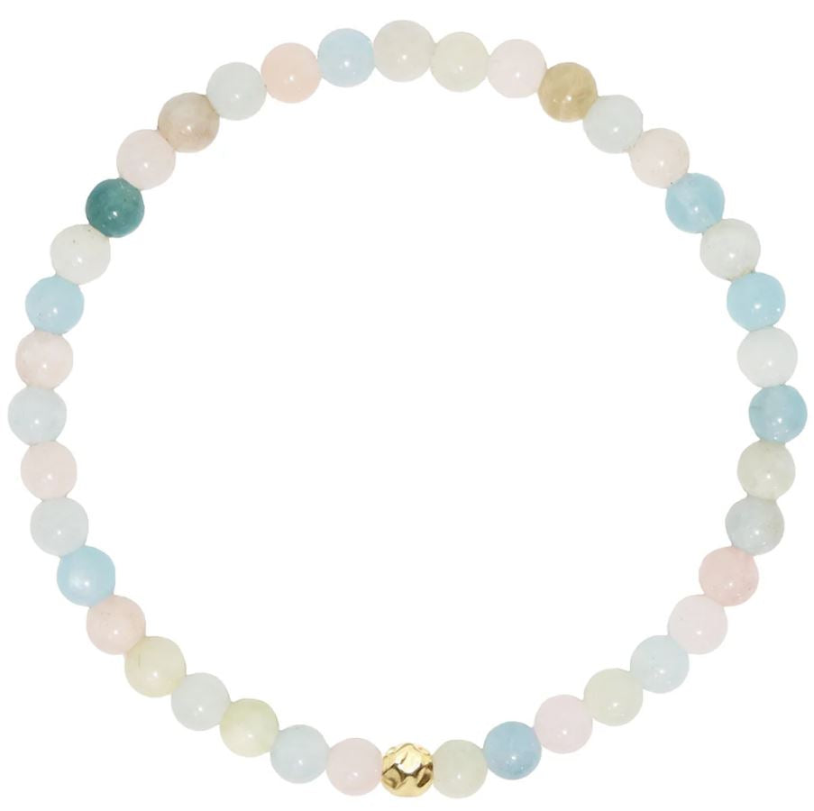 Dainty Trinity Bracelet - Aquamarine, Morganite and Heliodor