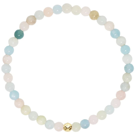 Dainty Trinity Bracelet - Aquamarine, Morganite and Heliodor
