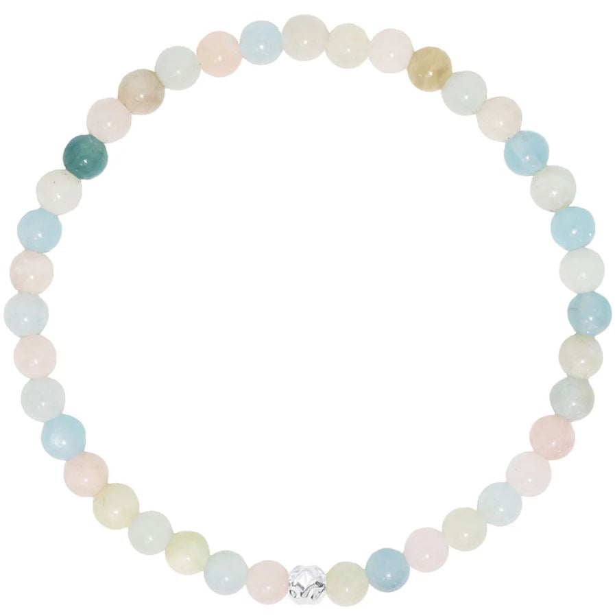 Dainty Trinity Bracelet - Aquamarine, Morganite and Heliodor