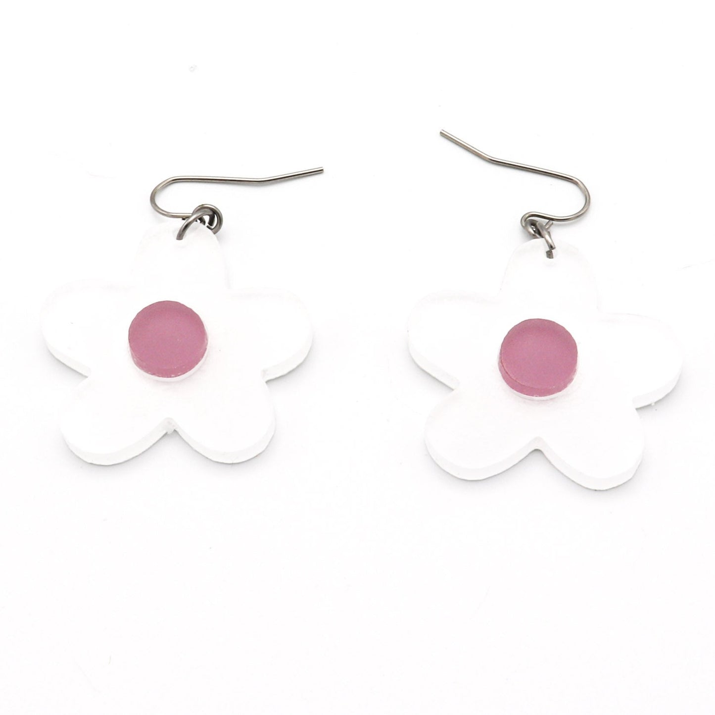 Checker Daisy Drop Earrings