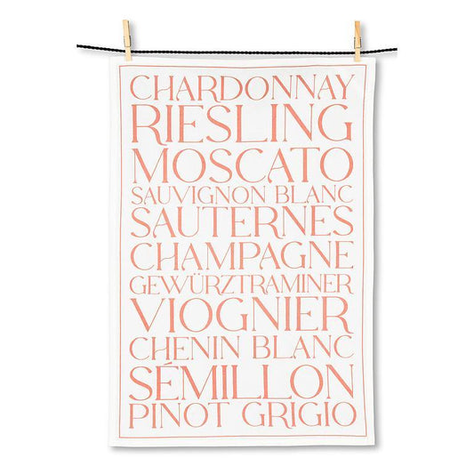 White Wines Kitchen Towel