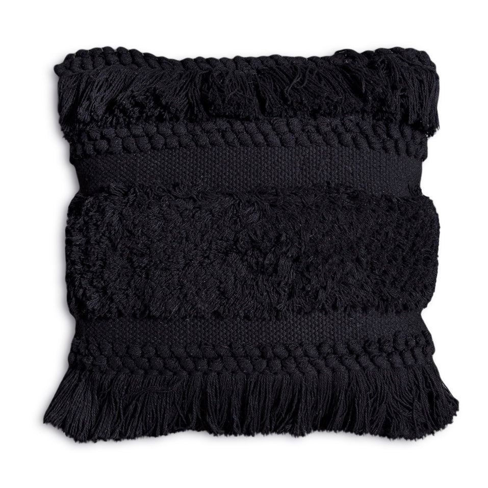Black Macrame Pillow