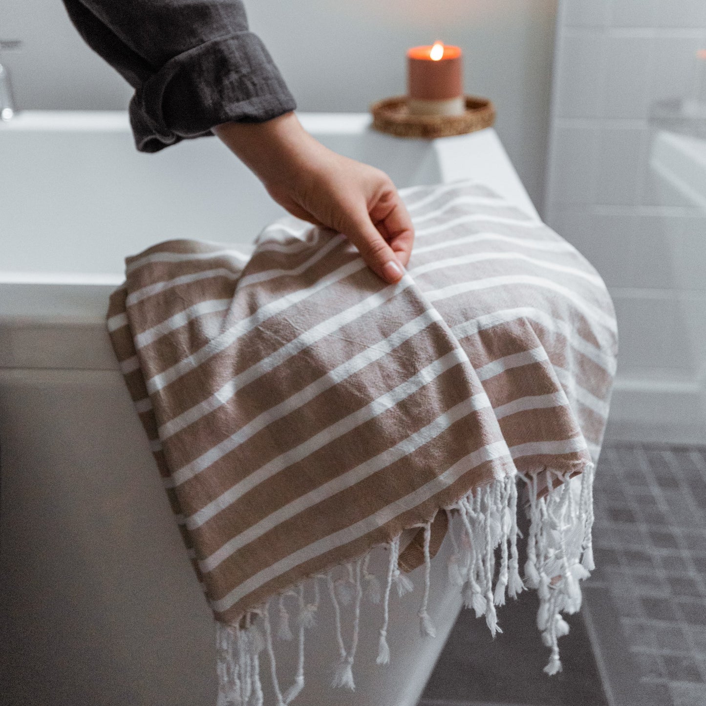 Striped Lightweight Turkish Towel