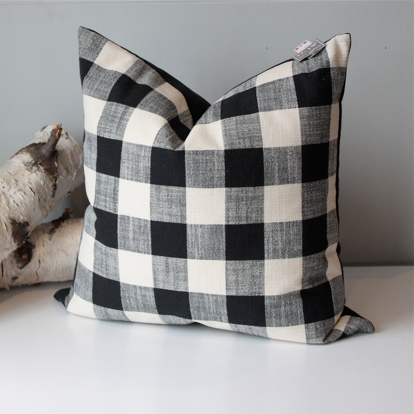 Black and White Buffalo Check Throw Pillow