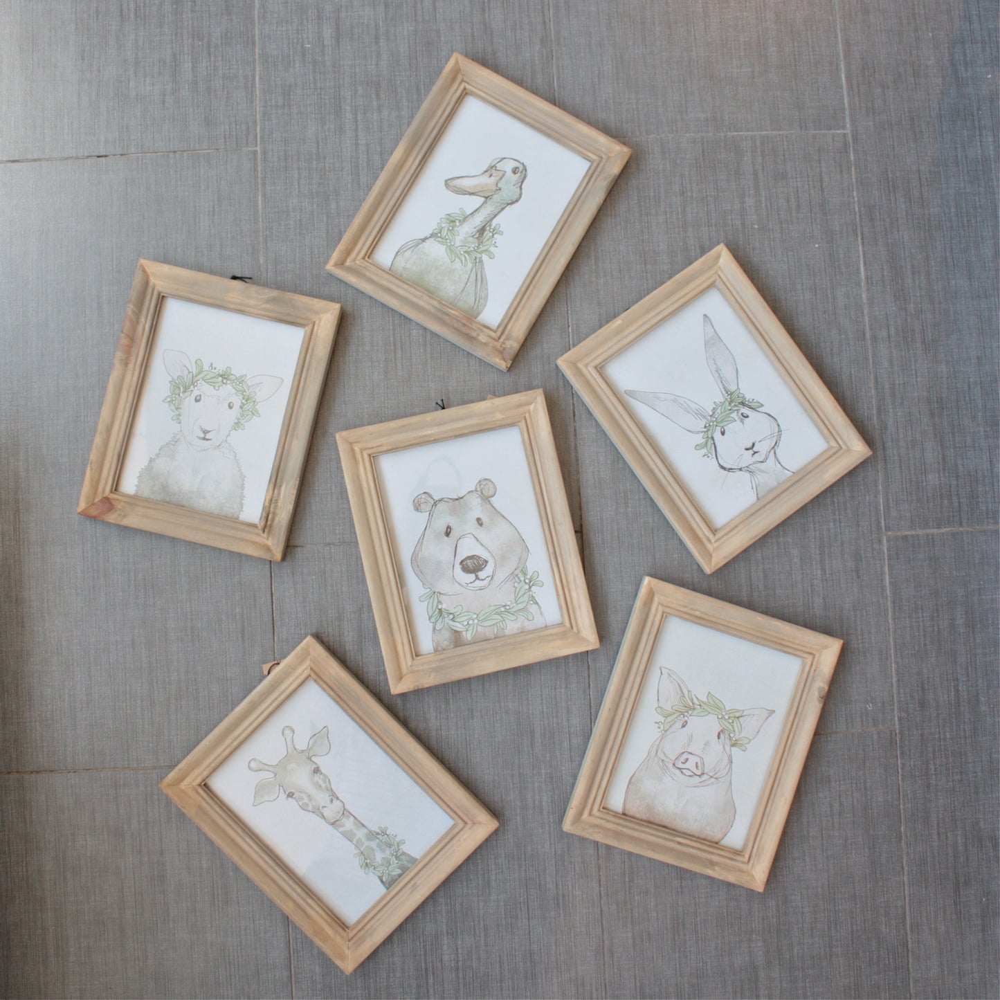 Whimsical Wildlife Prints in Frame