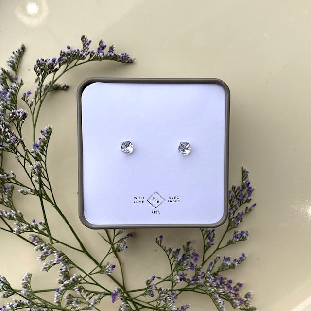 Chenoo Silver Swarovski Crystal Stud Earrings