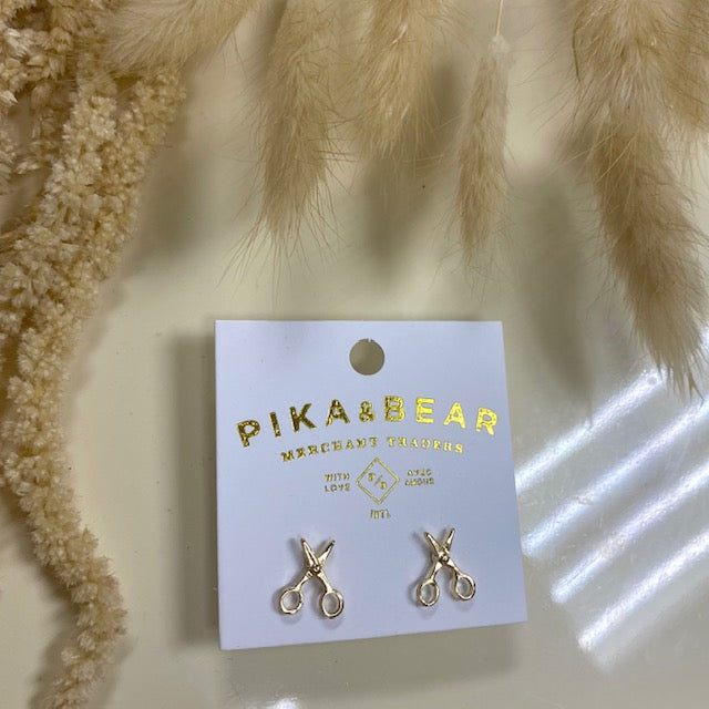 Pika & Bear Gold Stud Earrings