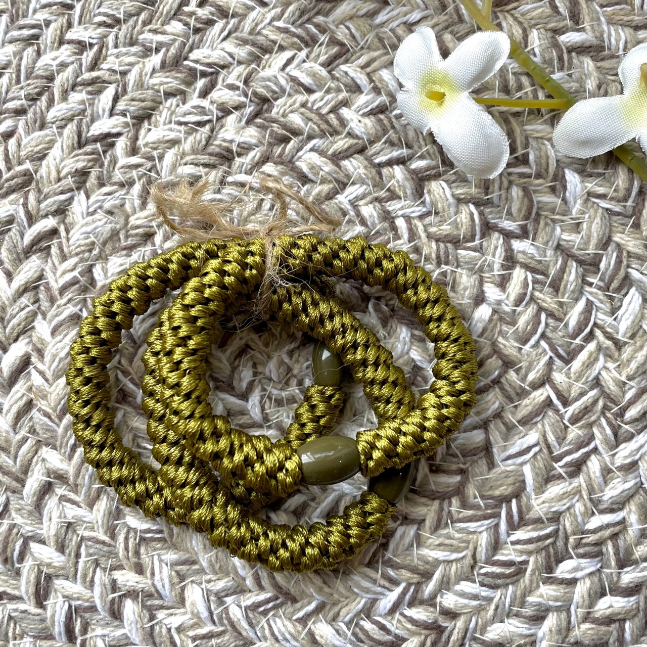 Braided Hair Elastic Set of 3 - Monotone