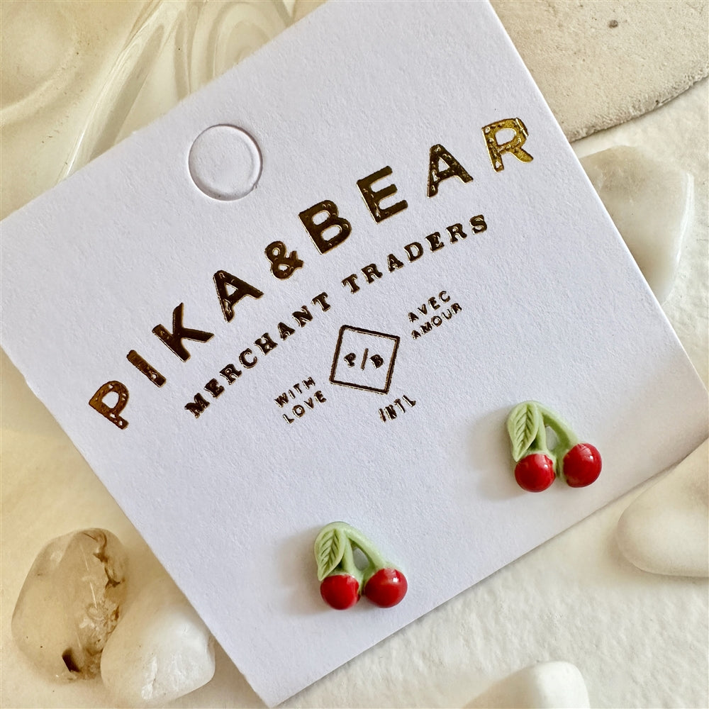 Pika & Bear Porcelain Stud Earrings