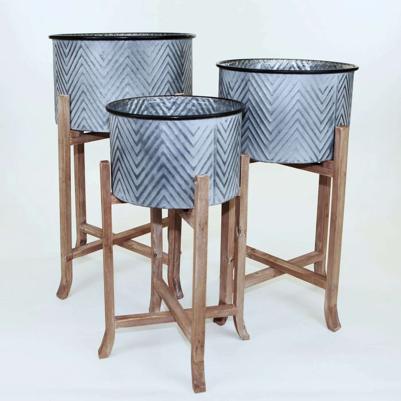 Chevron Metal Plant Stand