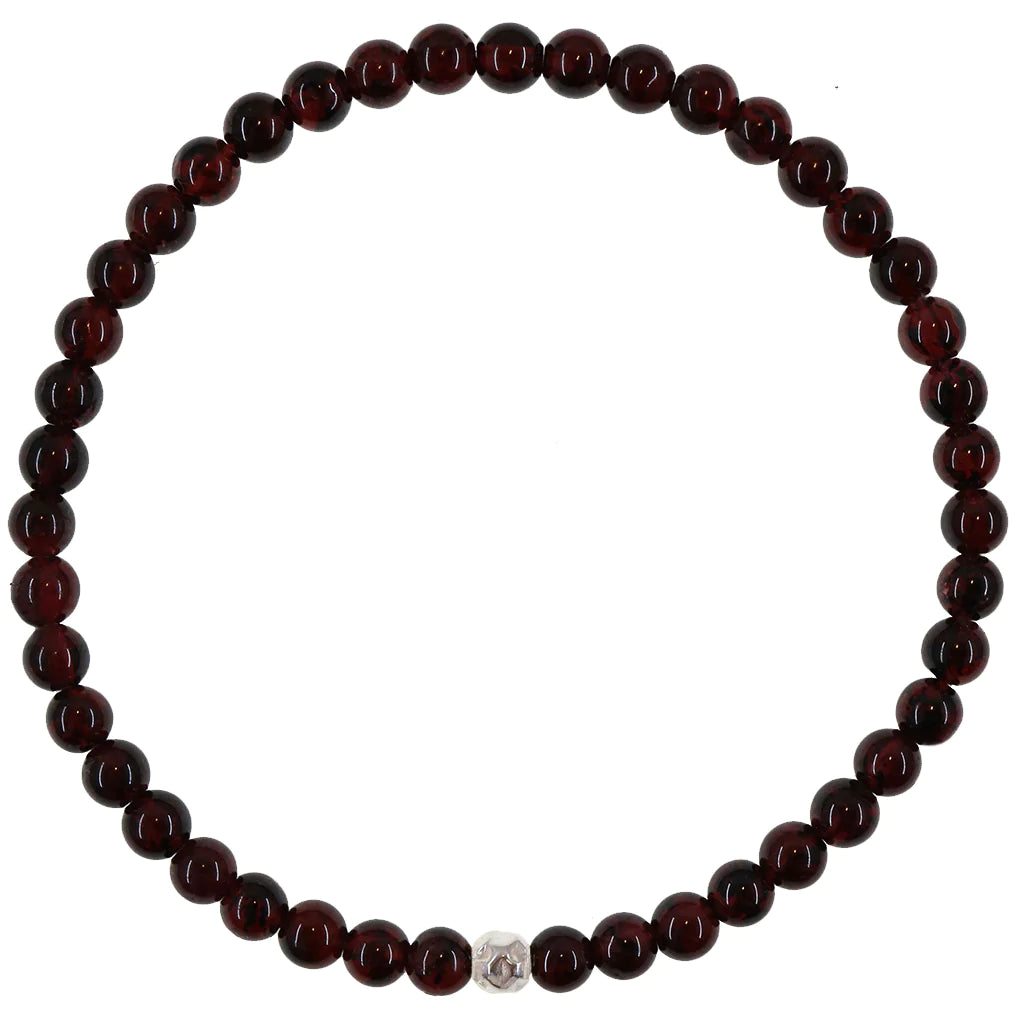 Dainty Guided Strength Bracelet - Garnet