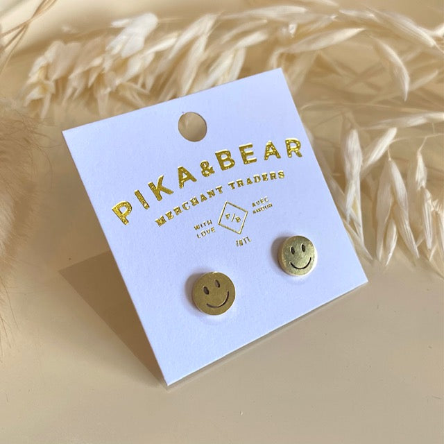 Pika & Bear Gold Stud Earrings