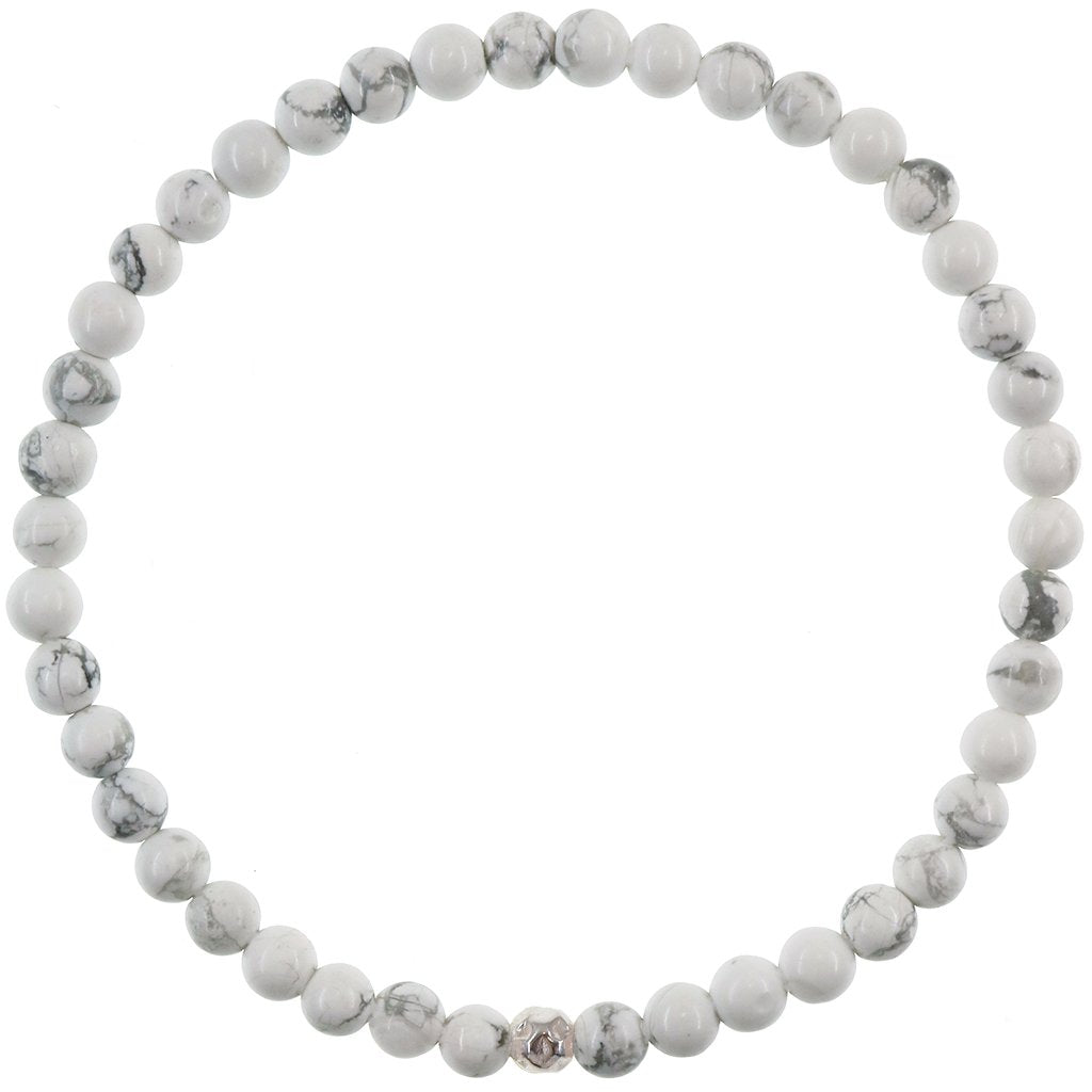 Dainty Calmness Bracelet - Howlite & Silver