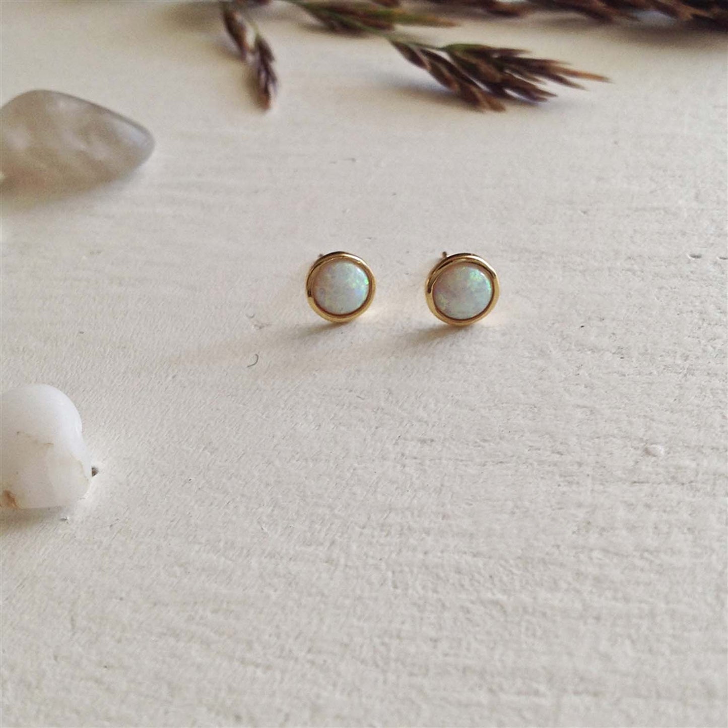 Ingred Opal Cabochon Stud Earrings