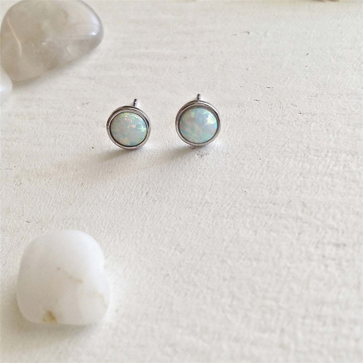 Ingred Opal Cabochon Stud Earrings