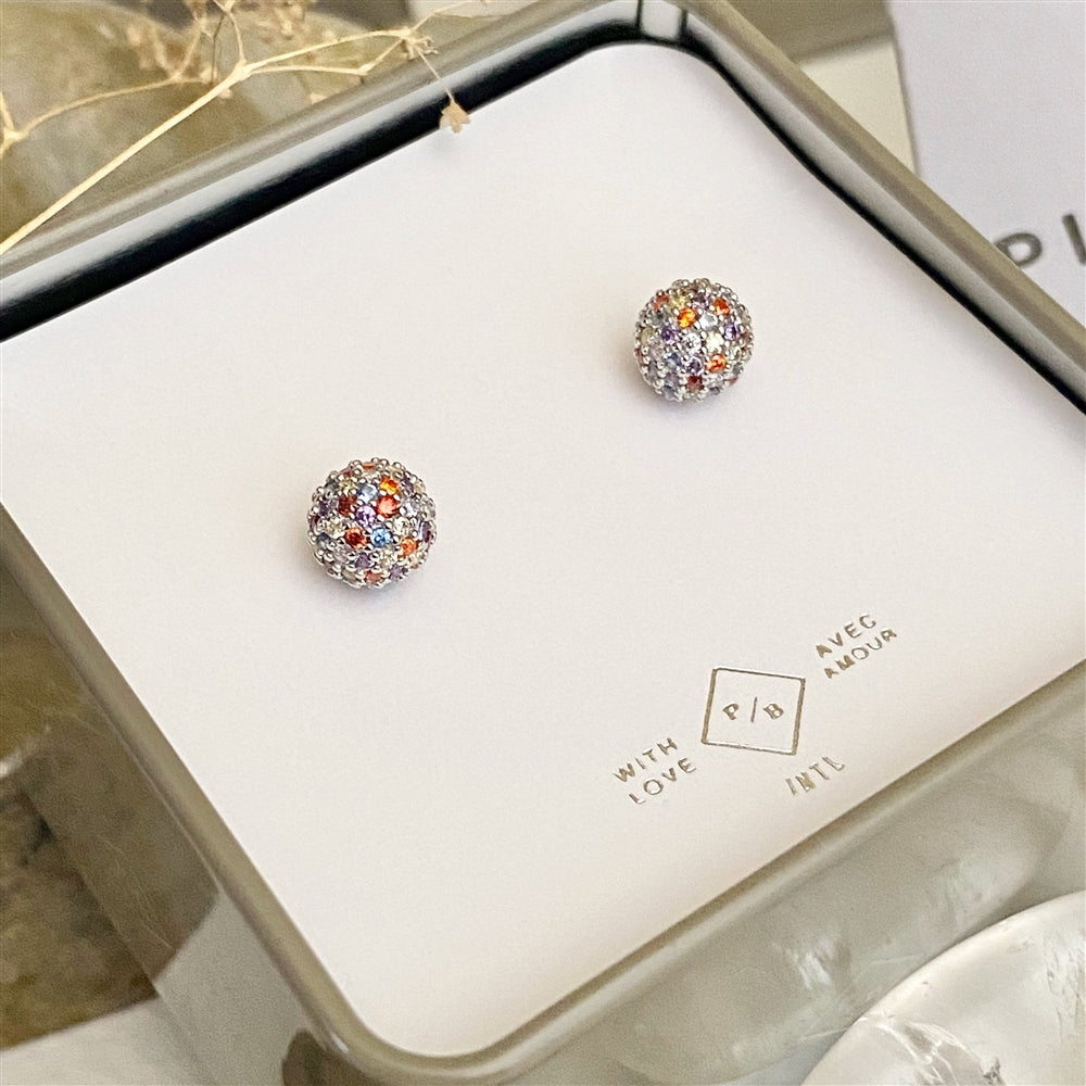 Novasphere Silver Crystal Ball Earrings