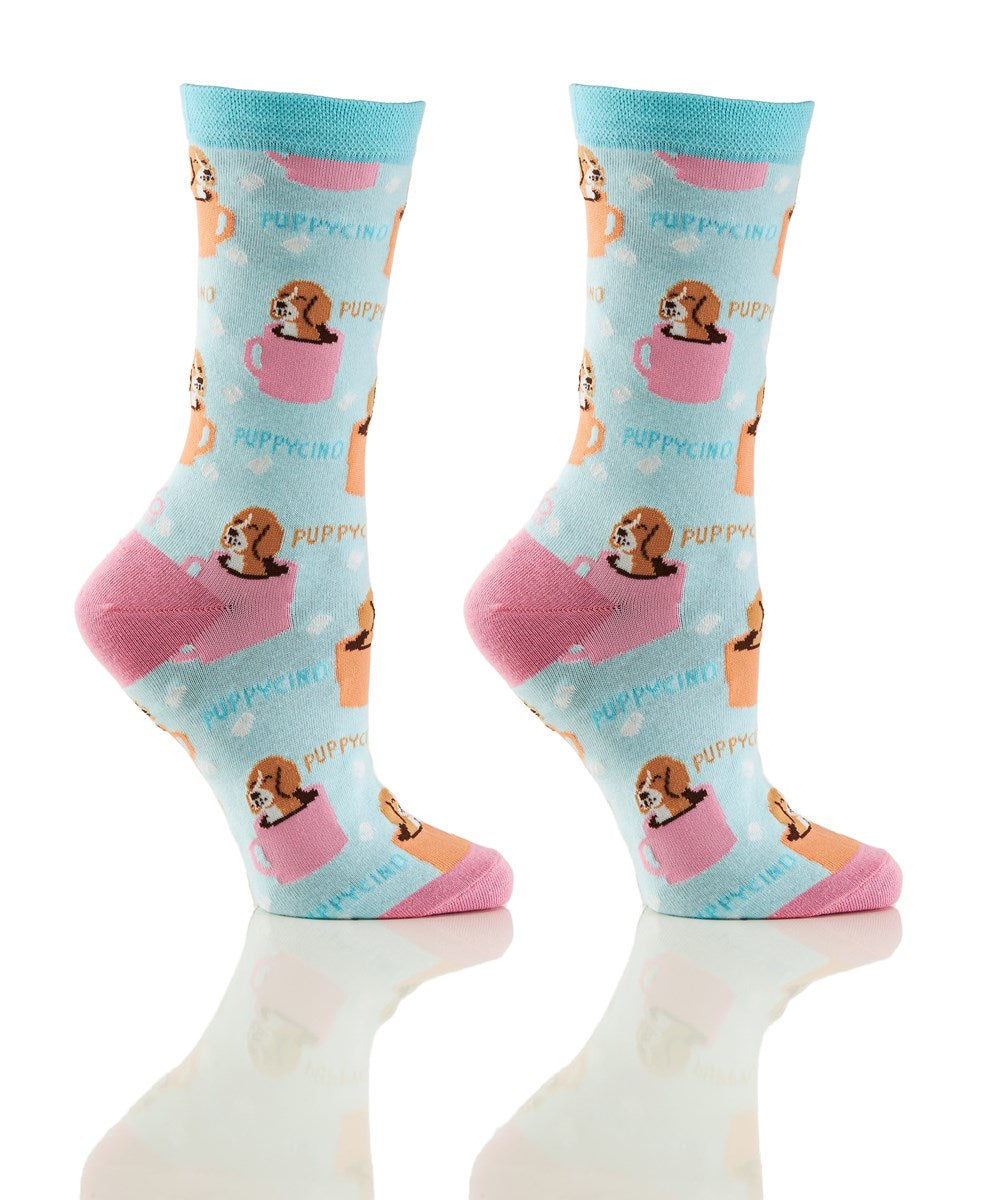 Women's Crew Socks - Puppycino