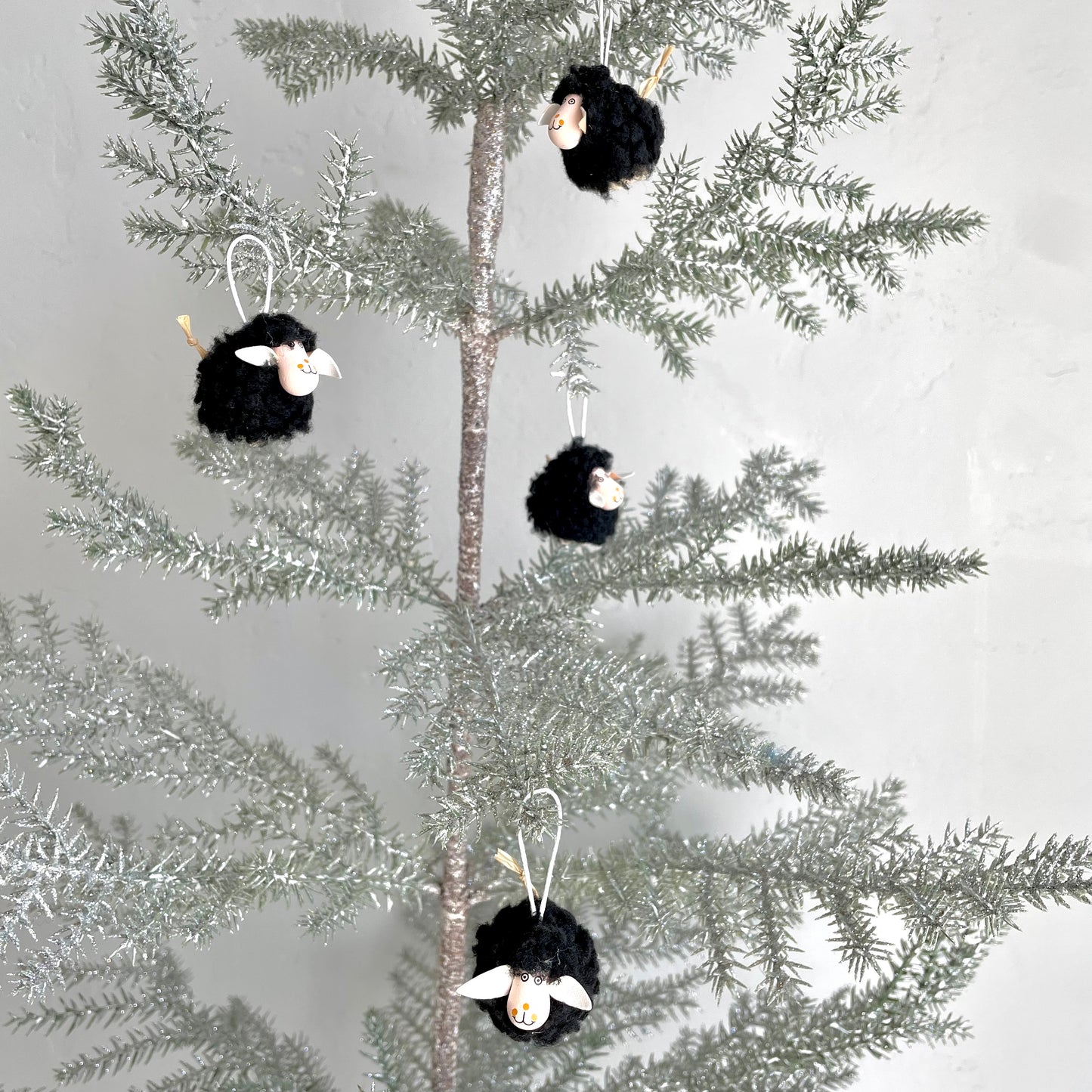Mini Wool Sheep Ornaments S/4