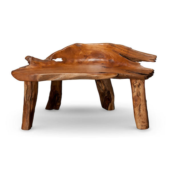 Live-Edge Teak Bench – Oleander Floral Design