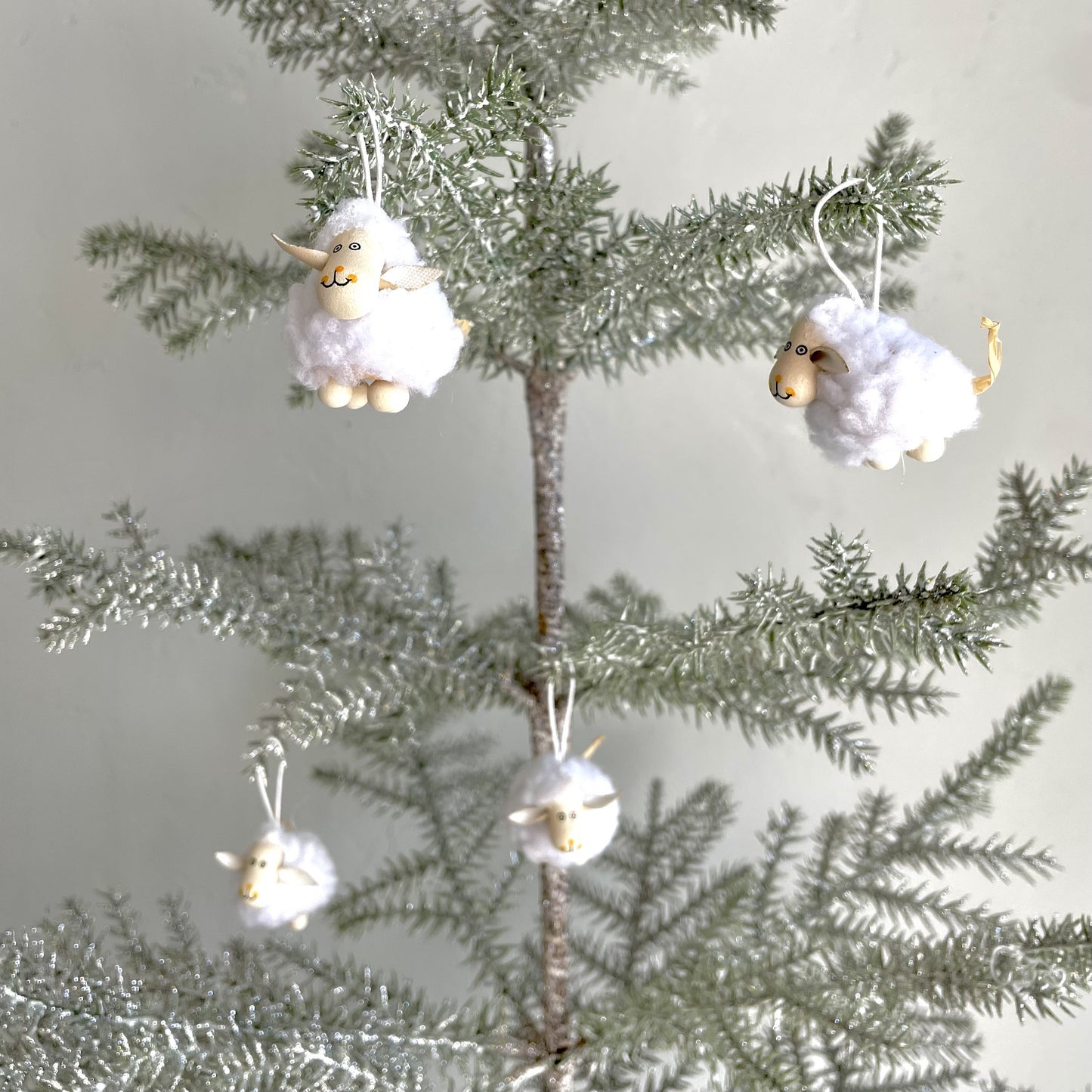 Mini Wool Sheep Ornaments S/4