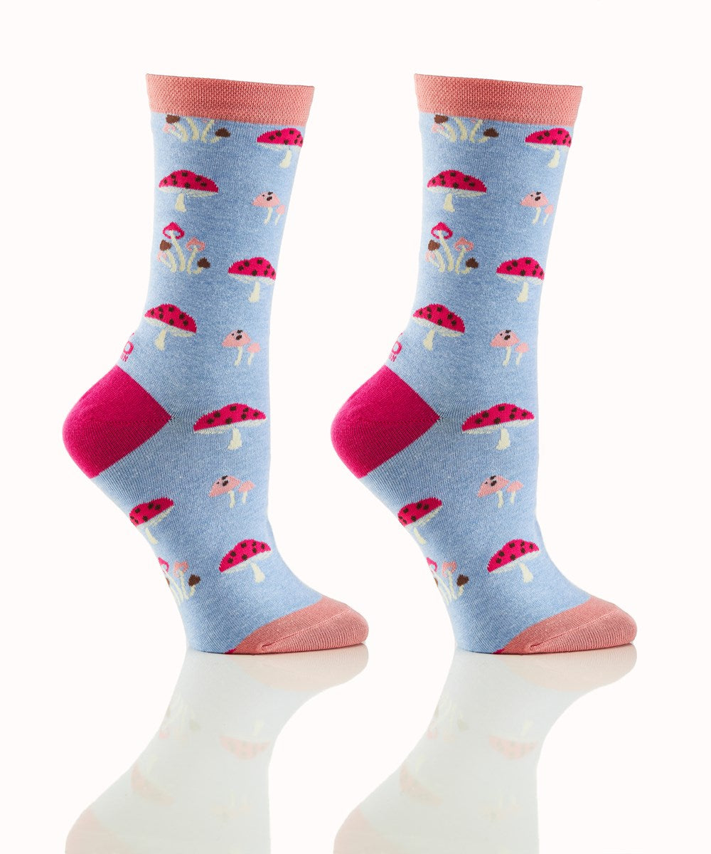 Women's Crew Socks - Mushrooms