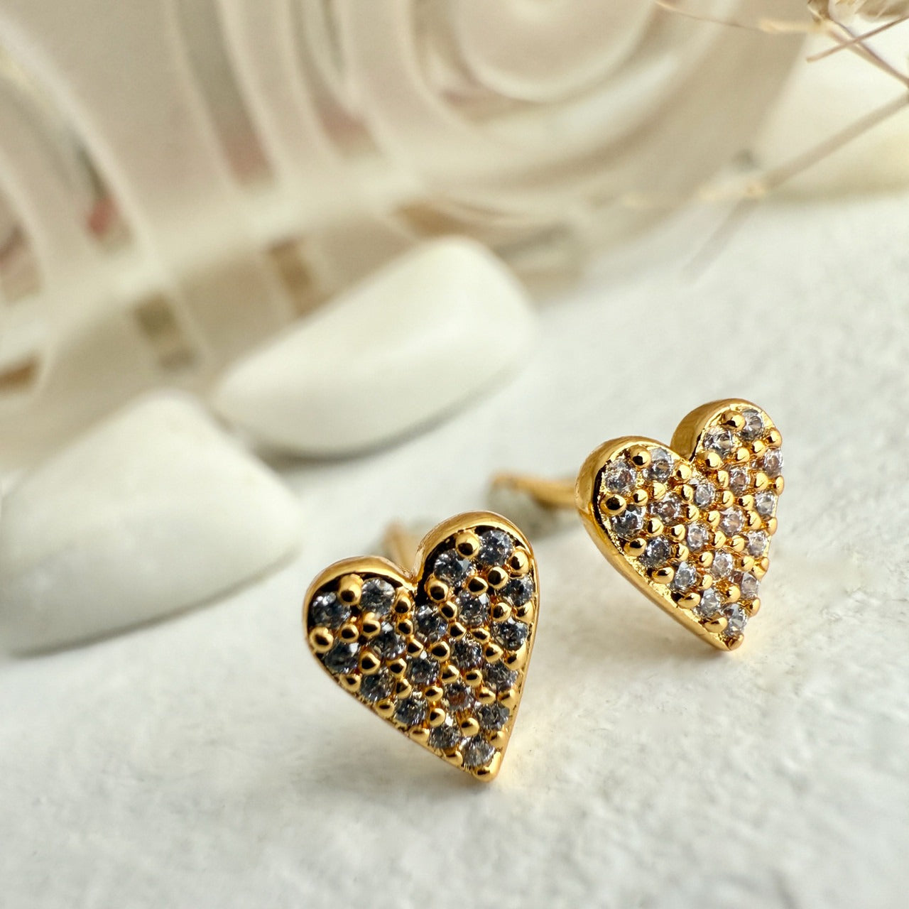 Heart of Glass Stud Earrings