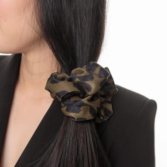 Animal Print Satin Scrunchie